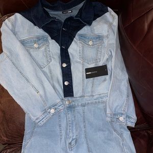 FASHION NOVA...BACK IT UP...DENIM JUMPSUIT SZ LRG